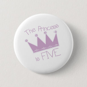 Badge Rond 5 Cm 5ème anniversaire de princesse Crown