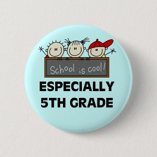 Badge Rond 5 Cm 5ème L'école primaire est les T-shirts et les