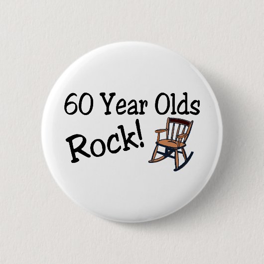 Badge Rond 5 Cm 60 ans de roche (chaise de basculage) (Devant)