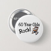 Badge Rond 5 Cm 60 ans de roche (chaise de basculage) (Devant & derrière)