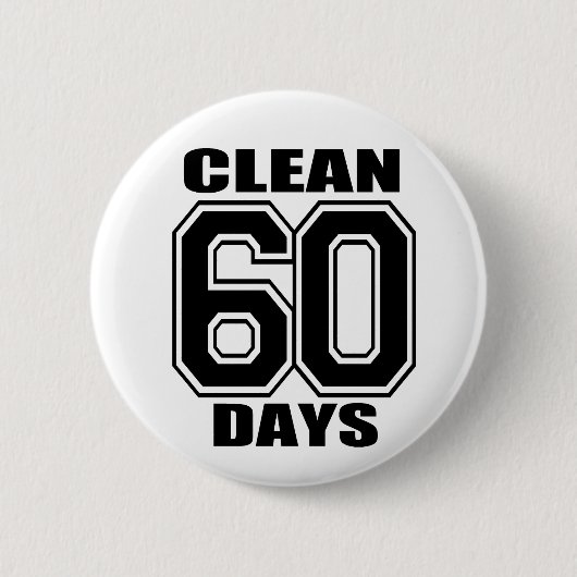 Badge Rond 5 Cm 60 jours nettoient le noir (Devant)