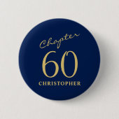 Badge Rond 5 Cm 60e anniversaire Blue Gold (Devant)