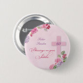 Badge Rond 5 Cm 60e anniversaire de la vie religieuse Nonne cathol (Devant & derrière)