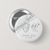 Badge Rond 5 Cm 60e anniversaire de Mariage Design (Devant & derrière)