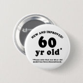 Badge Rond 5 Cm 60e anniversaire Gag Dons (Devant & derrière)