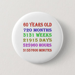Badge Rond 5 Cm 60e anniversaire Jalons