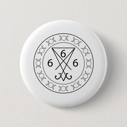Badge Rond 5 Cm 666 Lucifers sigil Black (Devant)