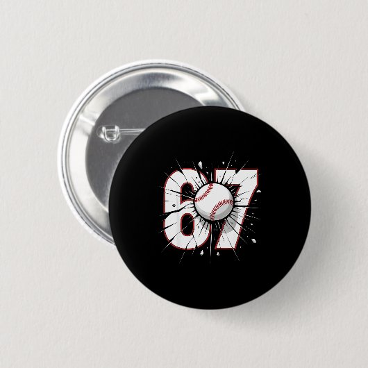 Badge Rond 5 Cm 67 Baseball Six Seven 6 7 Meme 67 (Devant & derrière)