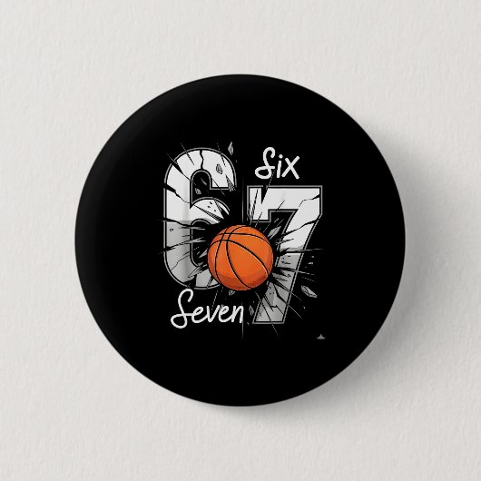 Badge Rond 5 Cm 67 Basketball Six Seven 6 7 Meme 67  (Devant)