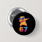 Badge Rond 5 Cm 67 Capybara Six Seven Meme Animal Cool Capybara Da (Devant & derrière)