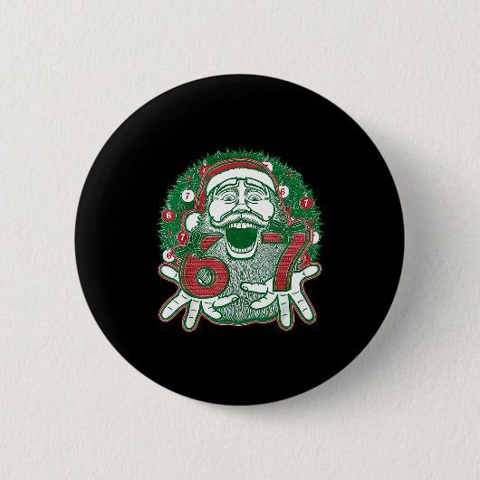Badge Rond 5 Cm 67 Christmas Funny Six Seven Meme Brainrot Santa C (Devant)
