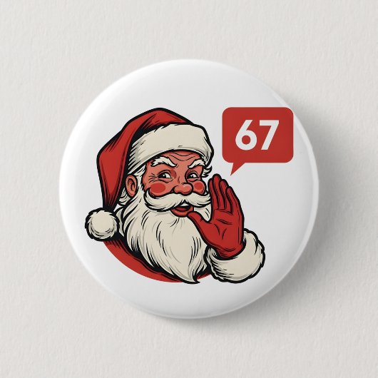 Badge Rond 5 Cm 67 Christmas Merry Six Seven Brainrot Santa Claus (Devant)