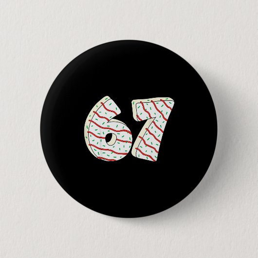Badge Rond 5 Cm 67 Christmas Tree Cakes Six Seven Funny Christmas (Devant)