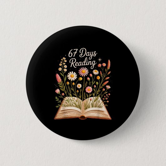 Badge Rond 5 Cm 67 Days Of School Reading Books Teacher 67th Day O (Devant)