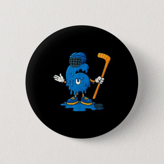 Badge Rond 5 Cm 67 Drip Ice Cream Hockey Player  (Devant)