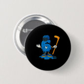 Badge Rond 5 Cm 67 Drip Ice Cream Hockey Player  (Devant & derrière)