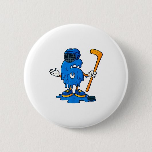 Badge Rond 5 Cm 67 Drip Ice Cream Hockey Player  (Devant)