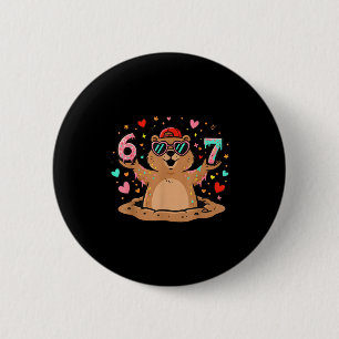 Badge Rond 5 Cm 67 Drôle Six Sept Respectez Le Groundhog Woodchuck