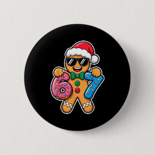 Badge Rond 5 Cm 67 Drôles de Noël Garçons Enfants Xmas Six Sept Gi