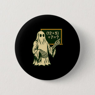 Badge Rond 5 Cm 67 Enseignant Halloween Fantôme Six Sept Mème Brai