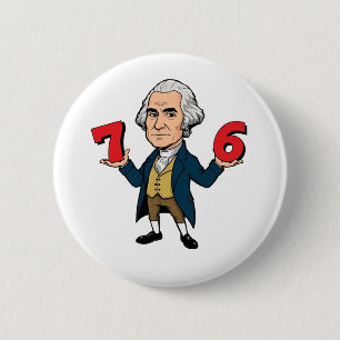 Badge Rond 5 Cm 67 George Washington 7-6 Six Sept Mème 67