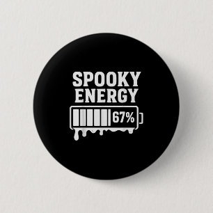 Badge Rond 5 Cm 67 Halloween Énergie Surnaturelle Brainrot Mème Si
