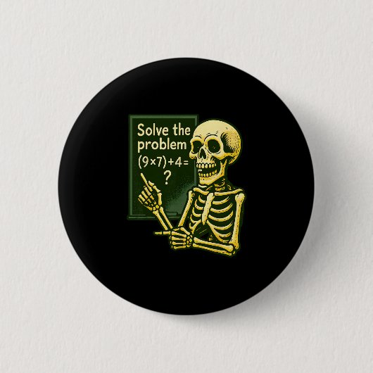 Badge Rond 5 Cm 67 Halloween Math Drôle Six Sept Meme Brainrot Crâ (Devant)