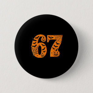 Badge Rond 5 Cm 67 Halloween Six Sept Brainrot Mème Garçons Enfant