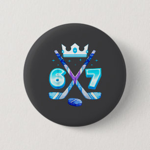 Badge Rond 5 Cm 67 Hockey Drip Drôle de glace Meme Number Six Seve