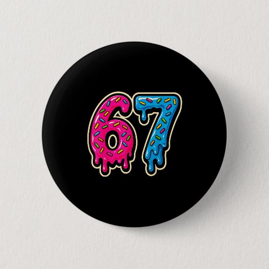 Badge Rond 5 Cm 67 Ice Cream Meme Six Seven  (Devant)