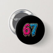 Badge Rond 5 Cm 67 Ice Cream Meme Six Seven  (Devant & derrière)