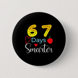 Badge Rond 5 Cm 67 Jours D'école Drôle 67 Jours Étudiant Plus Inte