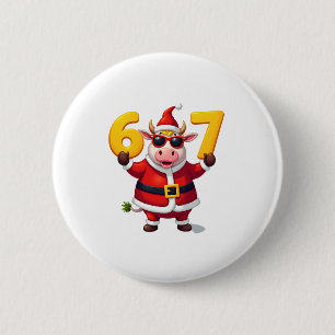 Badge Rond 5 Cm 67 Licorne de Noël 6 7 Meme pour filles enfants dr
