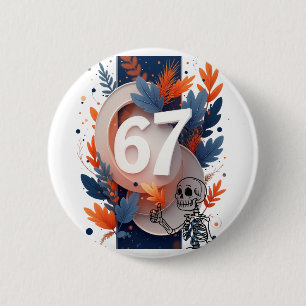 Badge Rond 5 Cm 67 Main de squelette Halloween