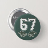 Badge Rond 5 Cm 67 Main Drôle Six Sept Mème Génération Alpha (Devant & derrière)