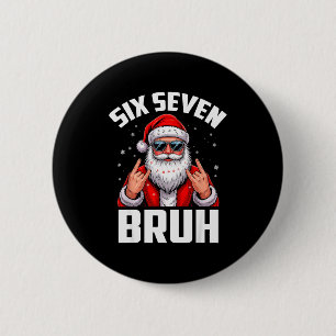 Badge Rond 5 Cm 67 Meme 6 7 Noël drôle Santa Rock On Six Sept
