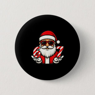 Badge Rond 5 Cm 67 Meme de Noël Six Père Noël drôle