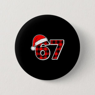 Badge Rond 5 Cm 67 Mème drôle de Noël à carreaux rouges Xmas Pyjam