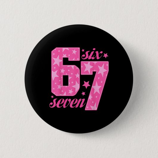 Badge Rond 5 Cm 67 Meme drôle Fille Rose (Devant)