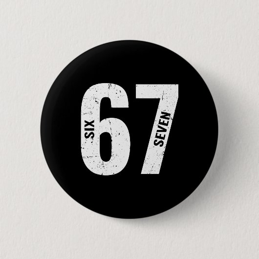 Badge Rond 5 Cm 67 Mème drôle Six Sept Rétro (Devant)
