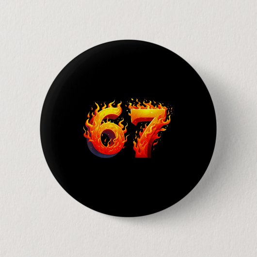 Badge Rond 5 Cm 67 Meme Flames Funny Six Seven Gen Alpha Slang Gra (Devant)