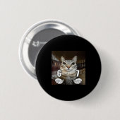Badge Rond 5 Cm 67 Meme Funny Cat Six Seven Meme 6 7  (Devant & derrière)