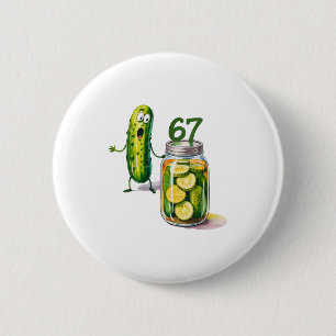 Badge Rond 5 Cm 67 Meme Pickle Surprise Un pot de cornichons tranc