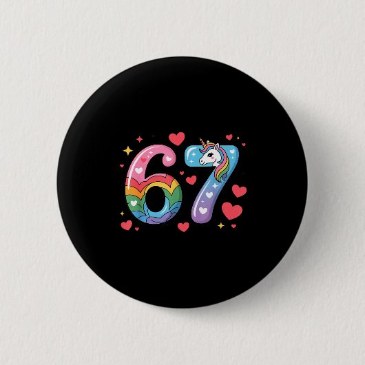 Badge Rond 5 Cm 67 Meme Shirt Number Funny Six Seven 6 7 (Devant)