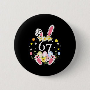 Badge Rond 5 Cm 67 Mème Six Sept 6 7 Lapin Léopard Enfants Drôle F