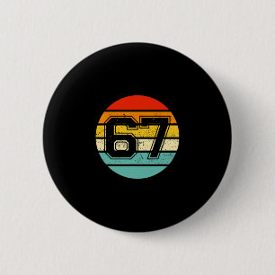 Badge Rond 5 Cm 67 Mème Six Sept 6 7 Mème Drôle Numéro Vintage 