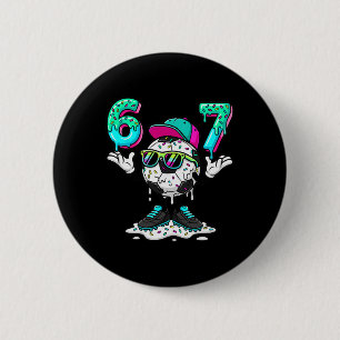 Badge Rond 5 Cm 67 Meme Six Seven 6 7 Meme Drôle de Football Drip