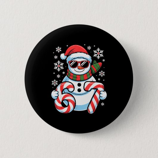 Badge Rond 5 Cm 67 Meme Snowman Brainrot Funny Christmas Kids Boys (Devant)