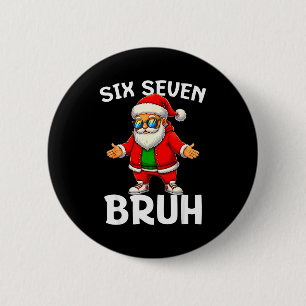 Badge Rond 5 Cm 67 Noël Drôle Six Sept Mème Brainrot Père Noël K