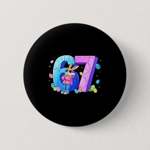 Badge Rond 5 Cm 67 oeuf de lapin pour enfants garçon fille femmes 